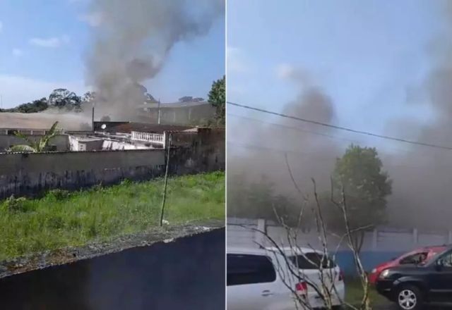 Fumaça na escola Municipal Pedrina Pompeu Bastos | Reprodução