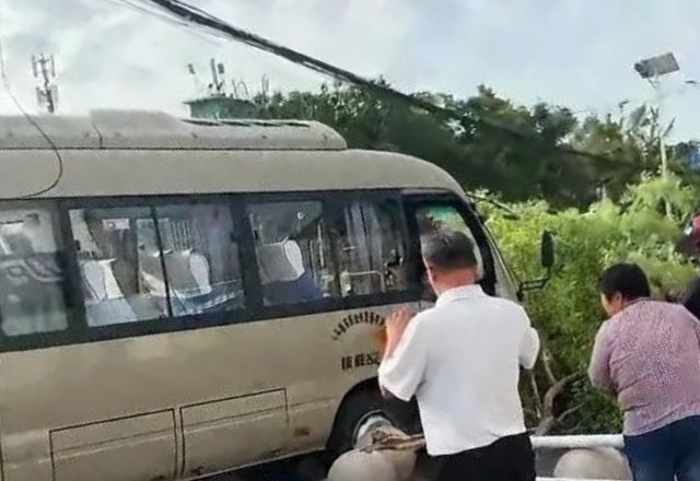 Ônibus escolar colidiu com pedestres | Reprodução