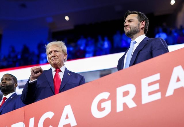 Donald Trump e J.D. Vance | Divulgação/partido republicano