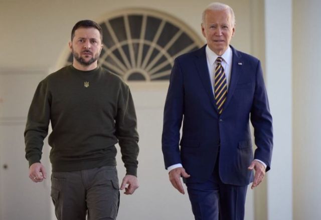 Presidente da Ucrânia, Volodymyr Zelensky, e presidente dos EUA, Joe Biden | Divulgação/governo da Ucrânia