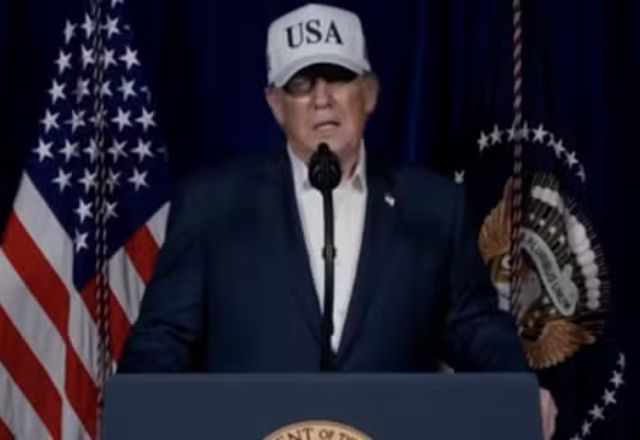 Presidente dos Estados Unidos, Donald Trump, em pronunciamento gravado | Divulgação/White House