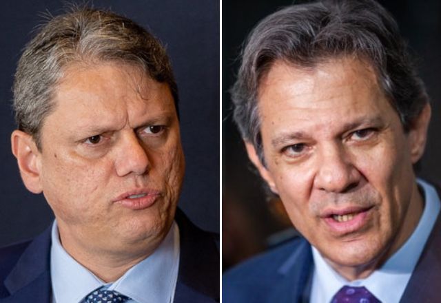 Governador de São Paulo, Tarcísio de Freitas, e ex-ministro da Fazenda, Fernando Haddad | Reprodução