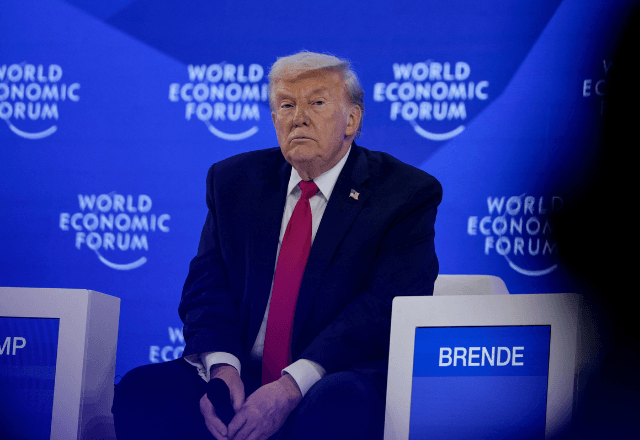 Presidente dos EUA, Donald Trump, no Fórum Econômico Mundial, em Davos, na Suíça | Foto: Jonathan Ernst/Reuters - 21.01.2026