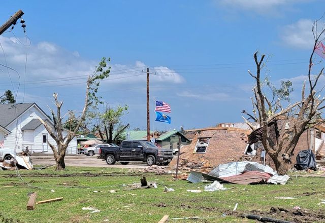 Bairros de Iowa foram deixados em ruínas | Reprodução/redes sociais
