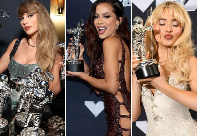 Taylor Swift, Anitta e Sabrina Carpenter | Reprodução/redes sociais