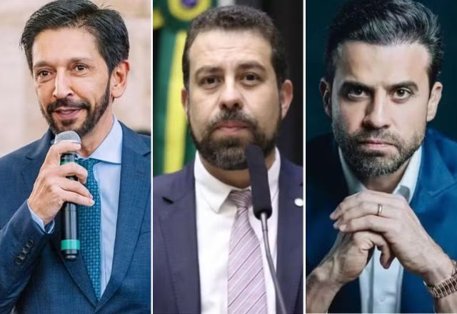 Ricardo Nunes, Guilherme Boulos e Pablo Marçal | Reprodução