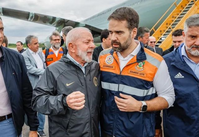 Presidente Lula ao lado do governador do RS, Eduardo Leite | Ricardo Stuckert