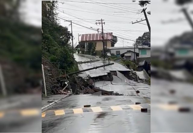 Rua Henrique Bertoluci desmoronou após fortes chuvas | Reprodução
