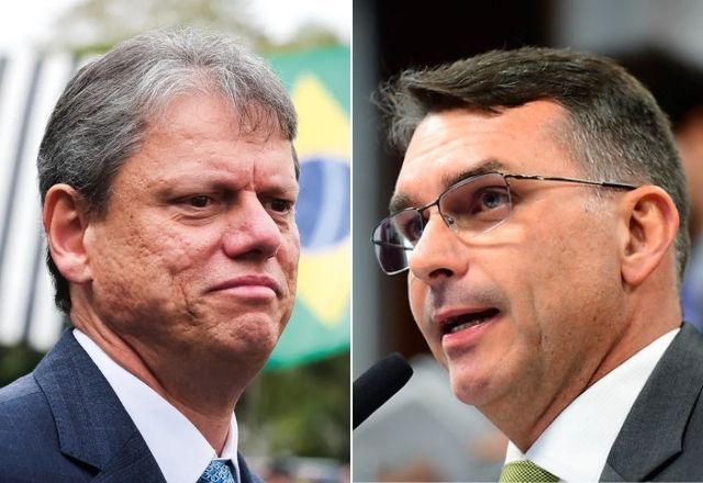 Governador de São Paulo, Tarcísio de Freitas, e senador Flávio Bolsonaro | Flickr
