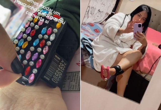 Foto de Camila Fogaça, mulher condenada por tráfico de drogas que teve a prisão domiciliar revogada após decorar tornozeleira eletrônica