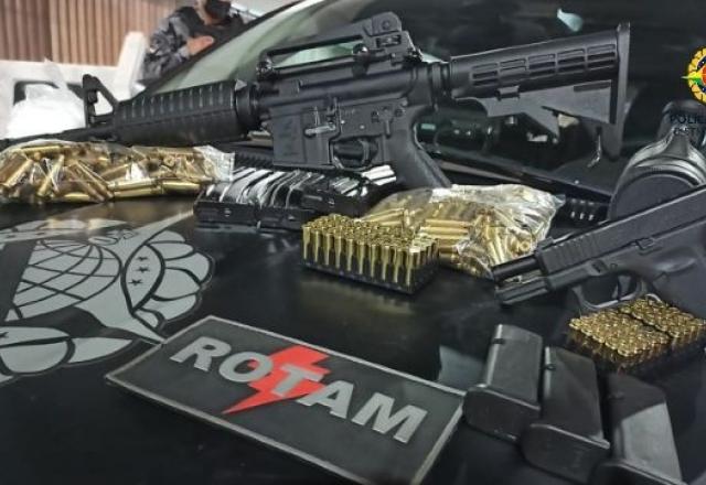 Fuzil apreendido pela polícia militar