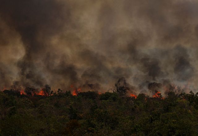 Grandes focos de incêndio atingem áreas do Parque Nacional de Brasília. Foto: Marcelo Camargo/Agência Brasil