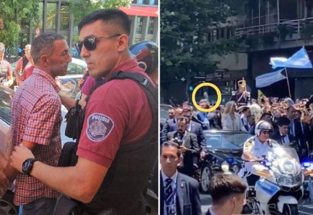 Homem foi preso suspeito de atirar garrafa