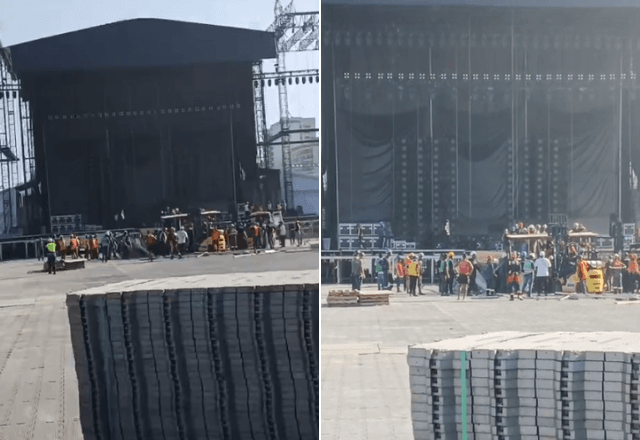 Homem morre em montagem de palco de show de Shakira em Copacabana, no Rio