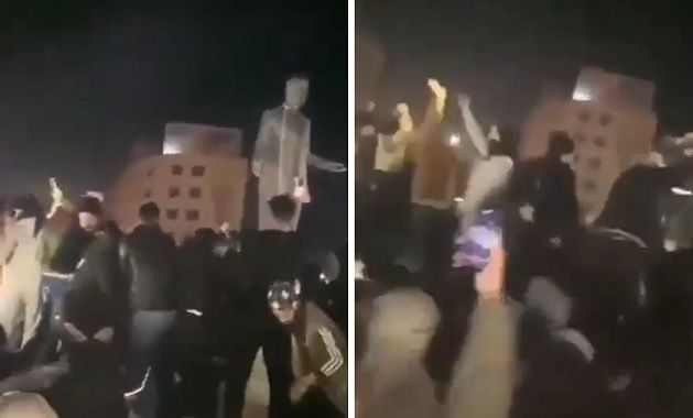 Rebeldes derrubaram estátua de Assad na cidade Homs, ponto estratégico na Síria | Reprodução