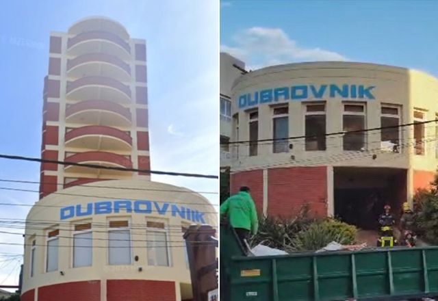 Hotel de 10 andares desaba na Argentina; bombeiros buscam soterrados Hotel de 10 andares desaba na Argentina; bombeiros buscam soterrados