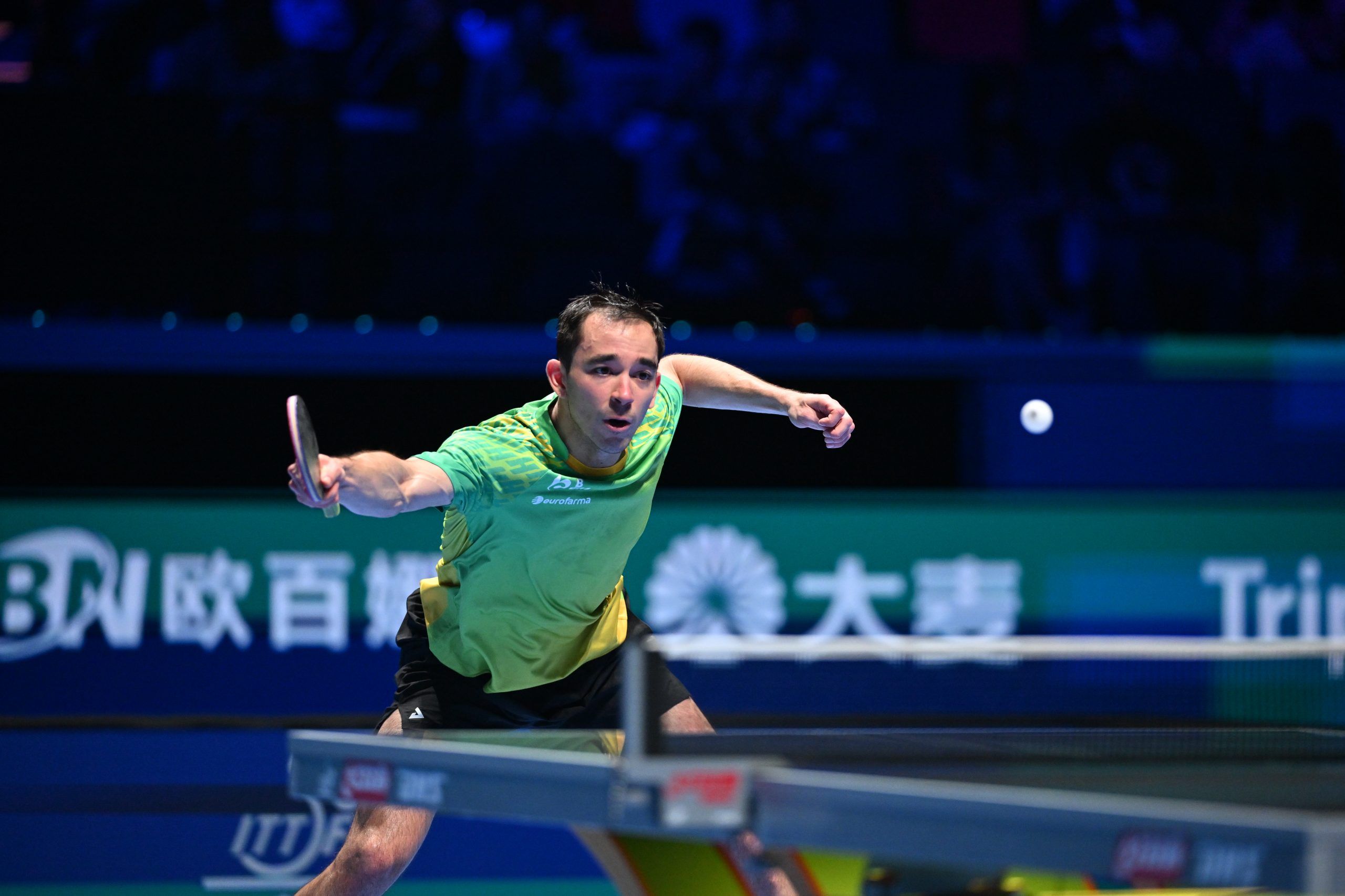 Hugo Calderano em ação na Copa do Mundo de tênis de mesa | Divulgação/ITTF