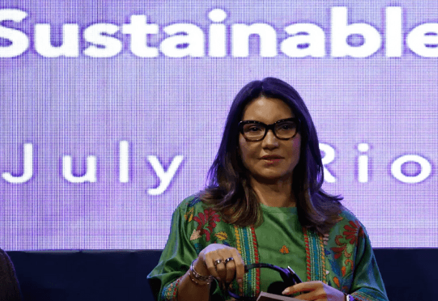 Primeira-dama Janja da Silva discursou no festival de música que acontece neste sábado (01), em Belém, no Pará | Fernando Frazão/Agência Brasil