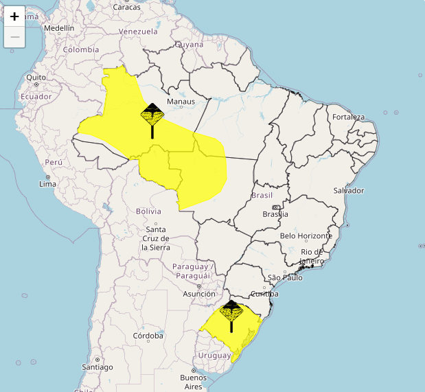 Alerta amarelo significa "perigo potencial" | Reprodução/Inmet