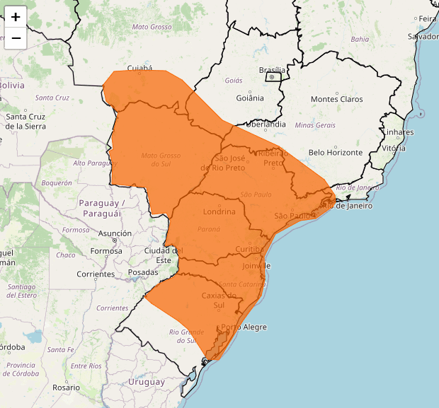 Alerta laranja para declínio de temperatura | Reprodução/Inmet