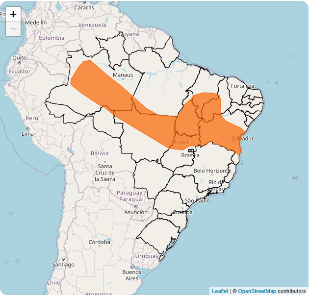Alerta laranja para chuvas intensas em nove estados do Brasil | Reprodução/Inmet