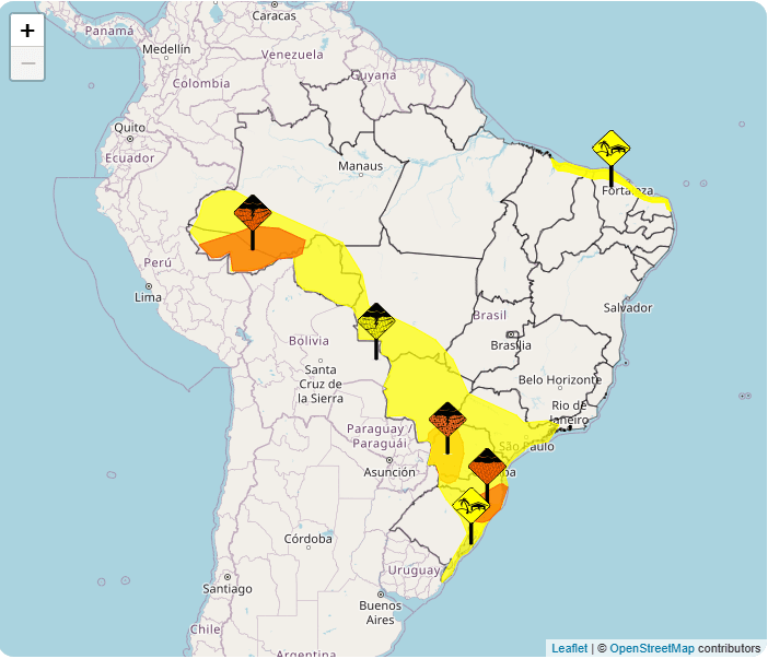 Alertas do Inmet para esta terça-feira (28) | Reprodução/Inmet