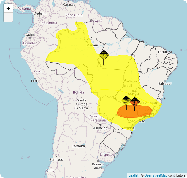 Alertas para tempestades e chuvas intensas atingem 16 estados e o Distrito Federal | Reprodução/Inmet