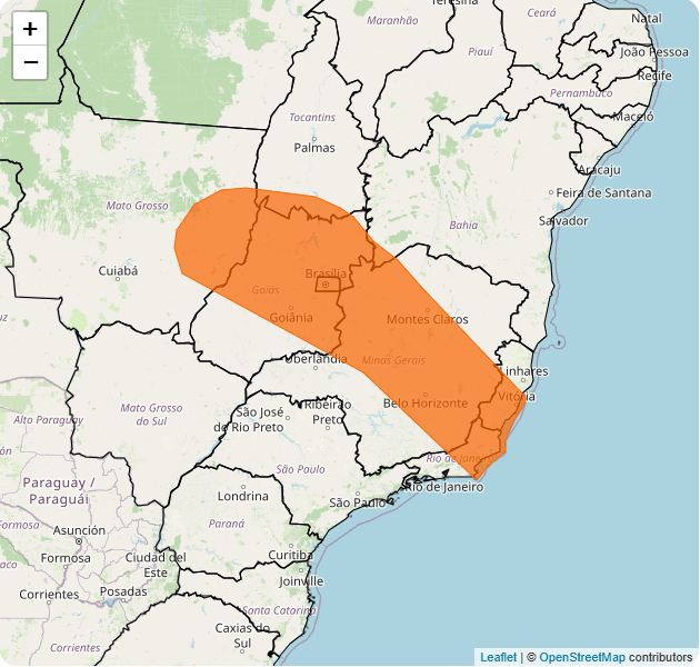 Alerta laranja para chuvas intensas atinge 7 estados do Brasil e o Distrito Federal | Reprodução/Inmet