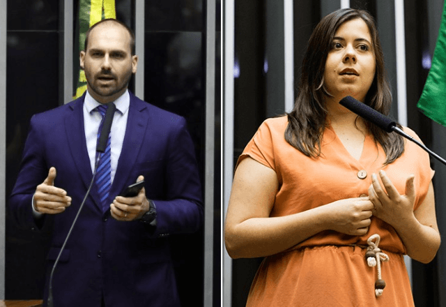 Deputado Eduardo Bolsonaro e Deputada Sâmia Bonfim | Foto: reprodução