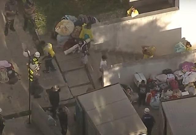Imagem aérea de reintegração de posse em SP