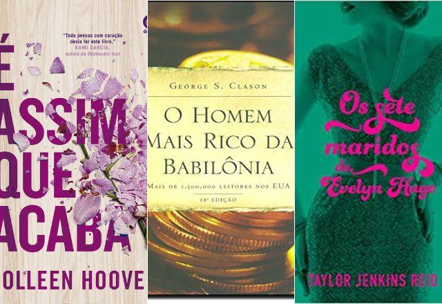 Imagem contém a capa de três livros