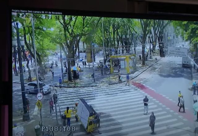 Imagem de câmera de vigilância integrada ao sistema da Polícia Militar. Foto: Reprodução