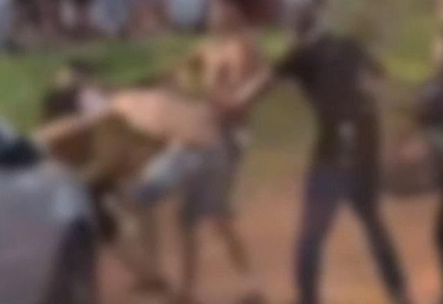 Imagem desfocada para não identificar vítimas envolvidas em pancadaria às margens de rodovia