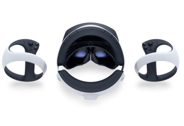 Imagem mostra dois controles e um óculos de realidade virtual