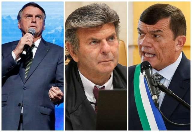 Imagem une três fotos: Jair Bolsonaro, luiz fux e paulo sérgio nogueira