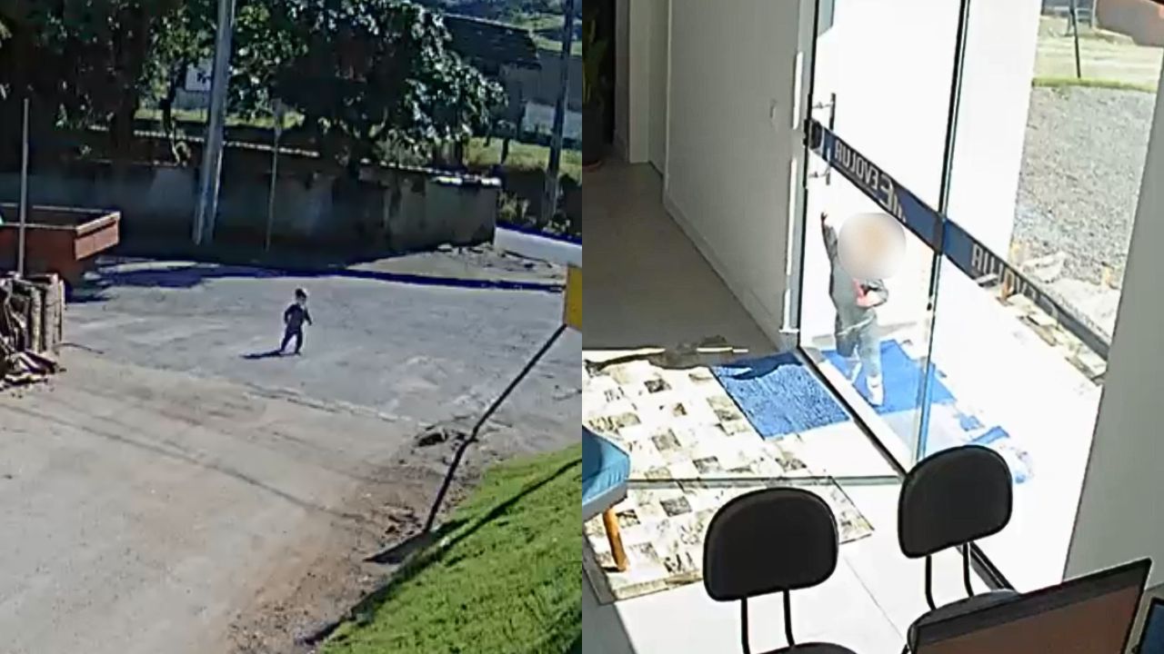 Imagem da notícia: Câmera flagra bebê andando sozinho após deixar creche em SC