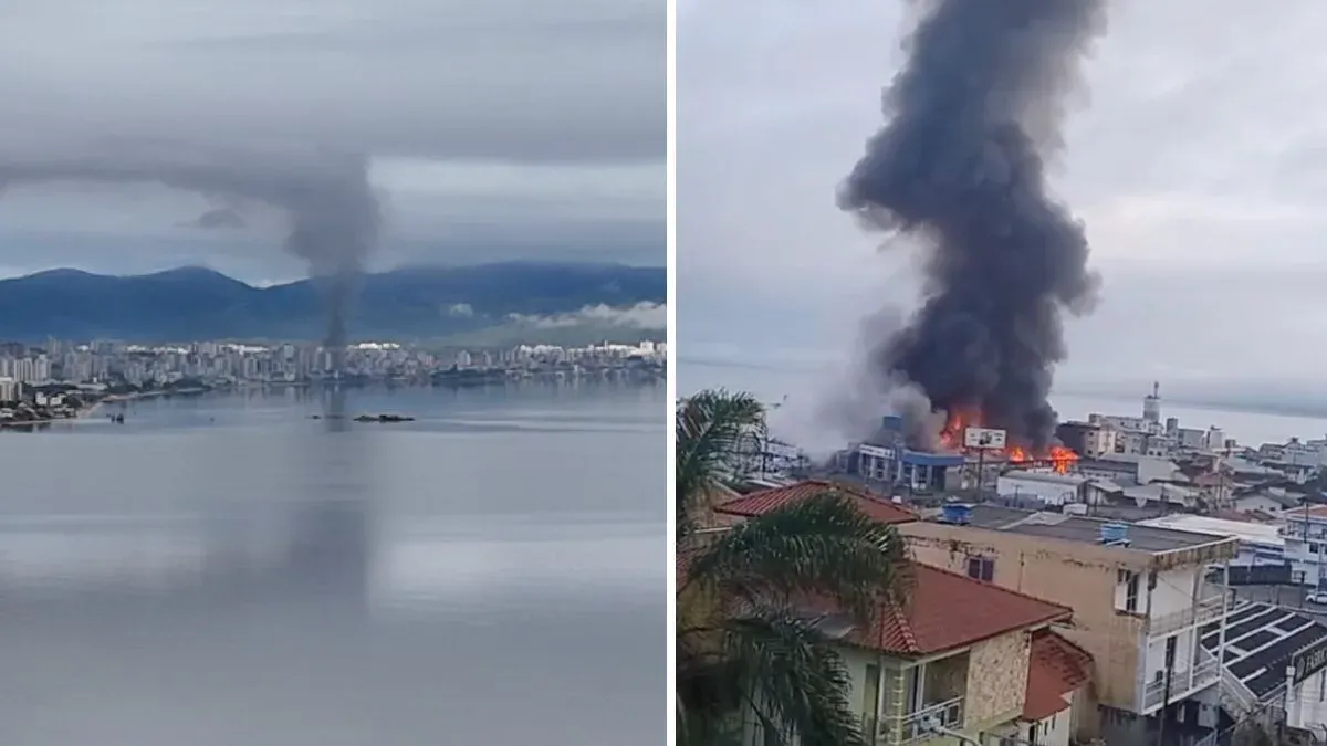 Imagens mostram a dimensão do incêndio. Crédito Ari Alenkar, SCC SBTReprodução