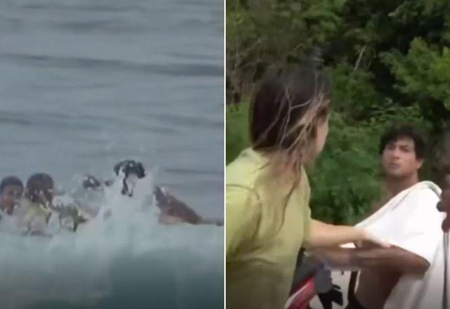 Imagens mostram momento em que surfista norte-americana é agredida por JP Azevedo
