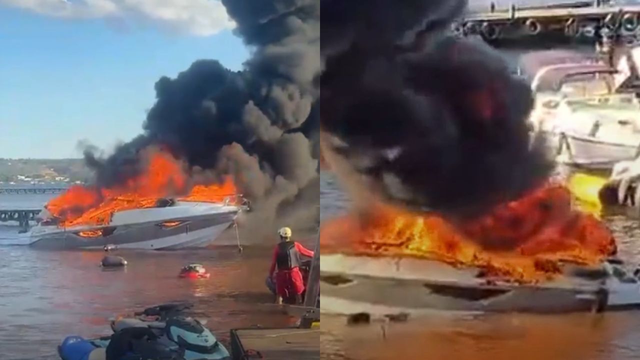 VÍDEO: Incêndio em lancha deixa 4 em estado grave no DF VÍDEO: Incêndio em lancha deixa 4 em estado grave no DF
