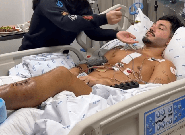 Influenciador Vittor Fernando foi atingido no braço e no tórax | Reprodução