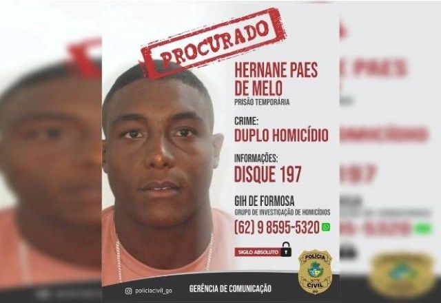 Investigado é Hernane Paes de Melo, vizinho das vítimas e considerado foragido | Divulgação/PCGO