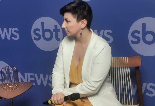 Issa La Croix, head de marketing da Crescimentum, durante entrevista ao SBT News na Digitalks Expo 2023