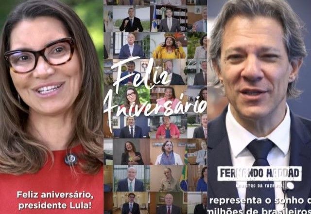 Janja e ministros gravaram vídeo em homenagem ao aniversário de Lula, que completa 79 anos neste domingo (27) | Reprodução/Instagram