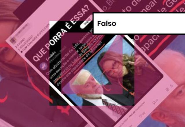 Janja não pode assumir presidência caso Lula seja afastado, ao contrário do que sugere post | Projeto Comprova