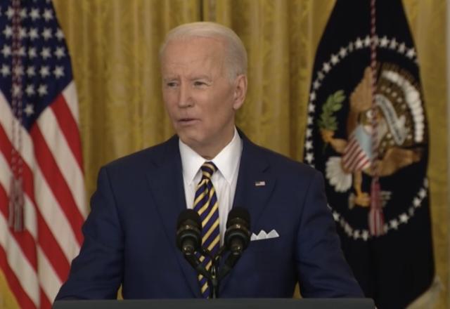 Joe Biden em coletiva de imprensa