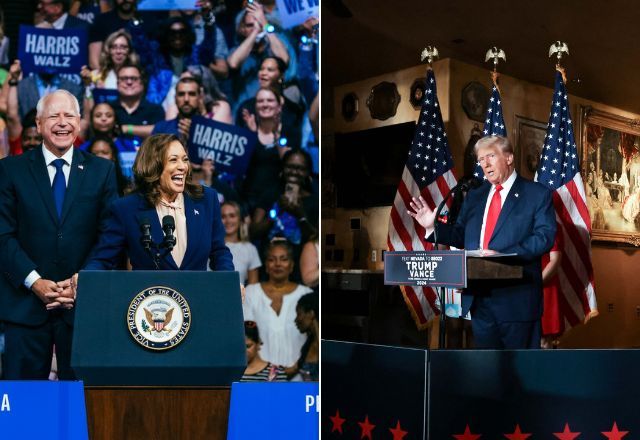Kamala Harris e Donald Trump | Reprodução/Twitter