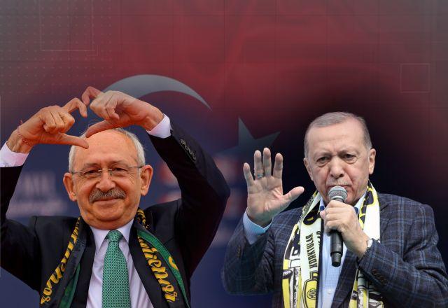 Kilicdaroglu e Erdogan, candidatos à presidência na Turquia