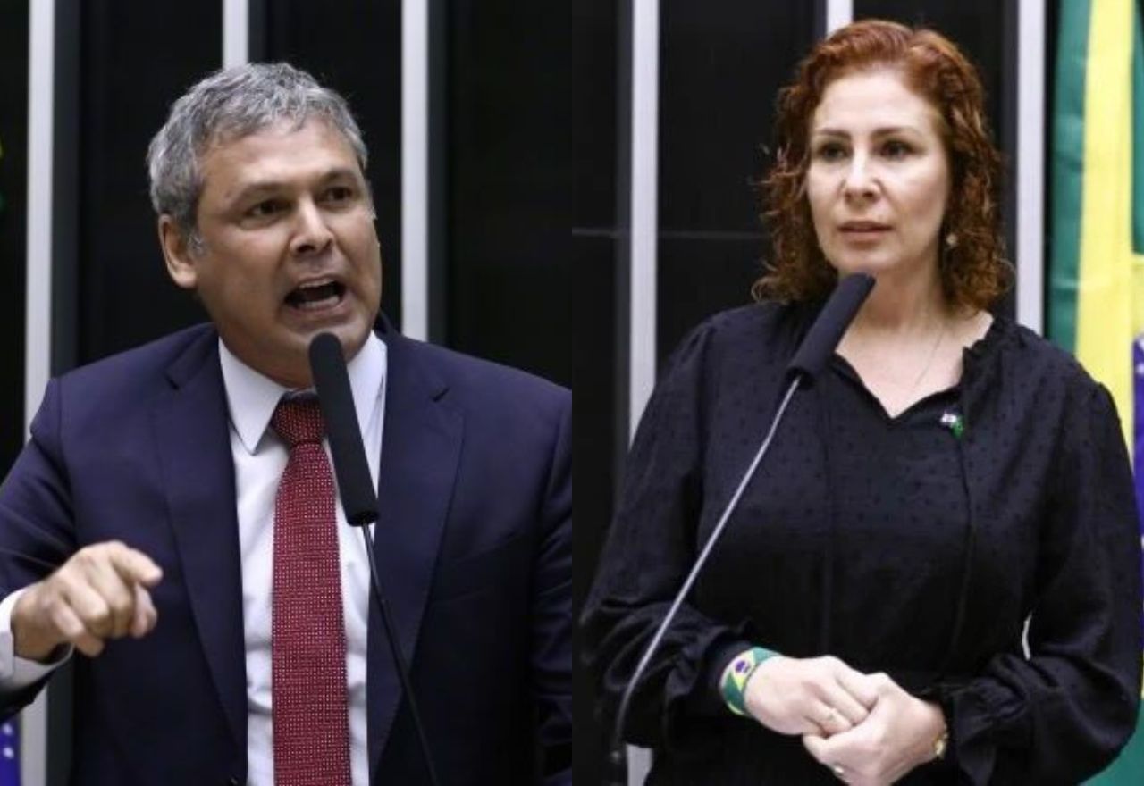 Deputado federal Lindbergh Farias (PT-RJ) e Carla Zambeli - Reprodução