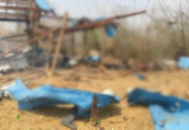 Local onde ataque aéreo pelo exército de Mianmar