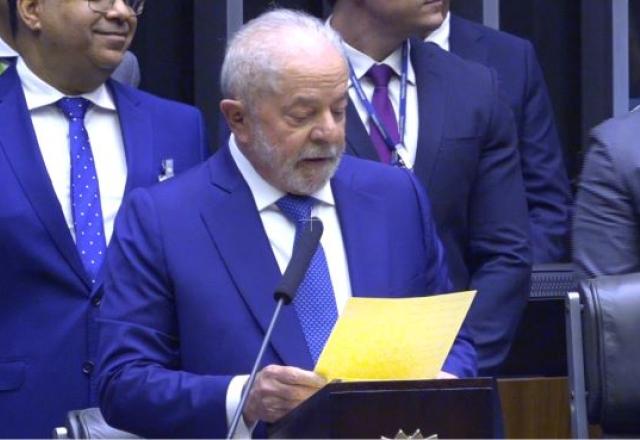 Luiz Inácio Lula da Silva em discurso de posse